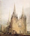 Thomas Girtin The West Front of Lichfield Cathedral painting